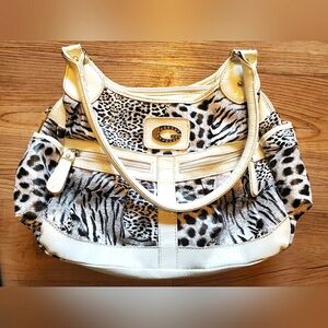 Vintage Unique Animal Print Bling Guess Purse With Matching Wallet💖🐆🤍🖤